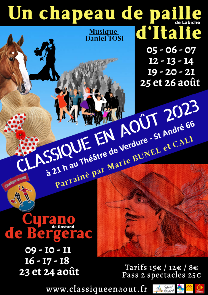 Affiche CEA 2023 Chapeau de paille d'Italie et Cyrano de Bergerac