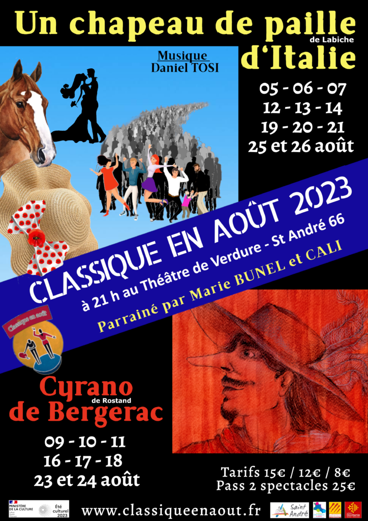 Affiche CEA 2023 Un chapeau de paille d'Italie et Cyrano de Bergerac